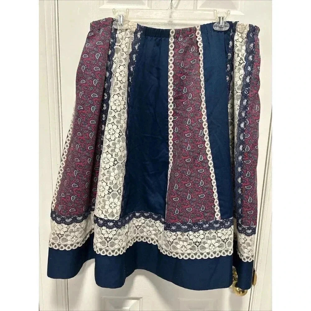 Vintage Little House Creations Floral Skirt Patchwork Prairie‎ Cottage Artisy